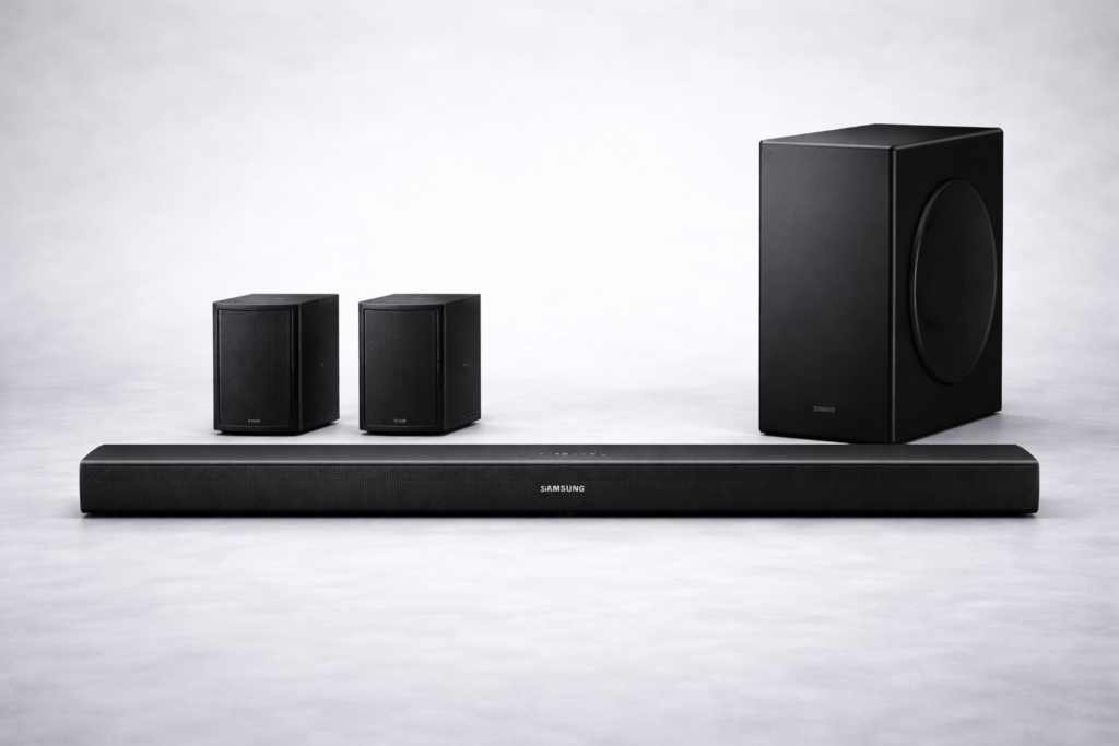 Geluid woonkamer hoge plafonds geluidsset